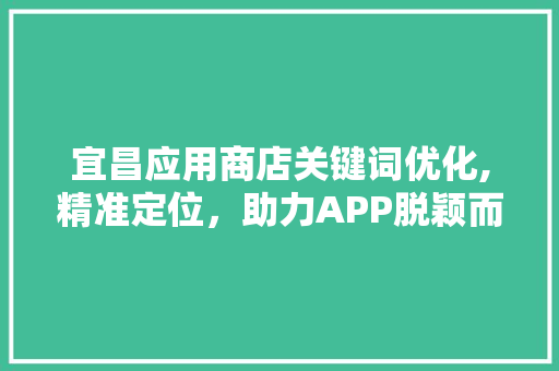 宜昌应用商店关键词优化,精准定位，助力APP脱颖而出