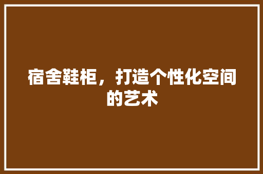 宿舍鞋柜，打造个性化空间的艺术
