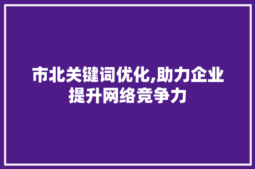 市北关键词优化,助力企业提升网络竞争力