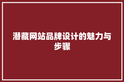 潜藏网站品牌设计的魅力与步骤