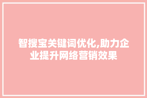 智搜宝关键词优化,助力企业提升网络营销效果
