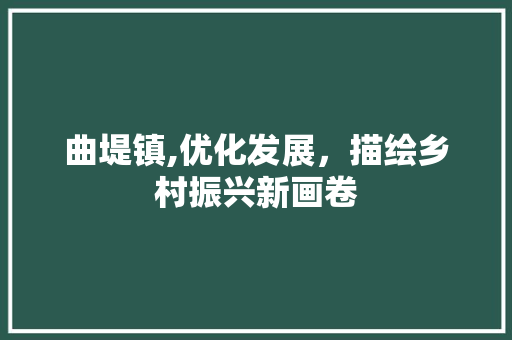 曲堤镇,优化发展，描绘乡村振兴新画卷