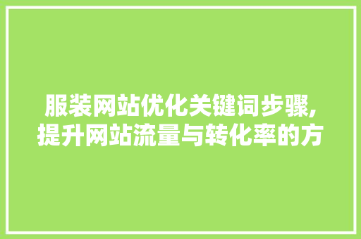 服装网站优化关键词步骤,提升网站流量与转化率的方法