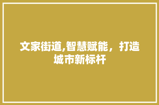 文家街道,智慧赋能，打造城市新标杆