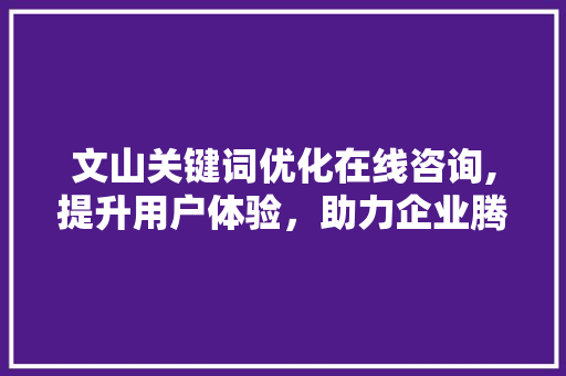 文山关键词优化在线咨询,提升用户体验，助力企业腾飞