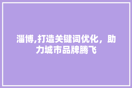 淄博,打造关键词优化，助力城市品牌腾飞