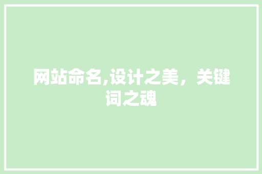 网站命名,设计之美，关键词之魂