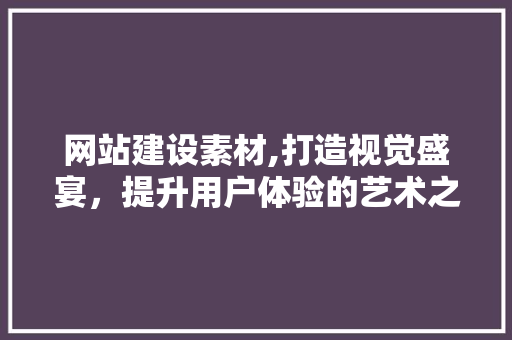 网站建设素材,打造视觉盛宴，提升用户体验的艺术之旅 市场营销范文