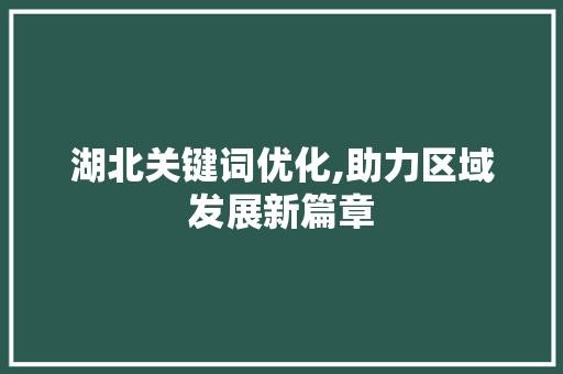 湖北关键词优化,助力区域发展新篇章