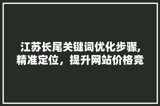 江苏长尾关键词优化步骤,精准定位，提升网站价格竞争力