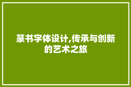 篆书字体设计,传承与创新的艺术之旅