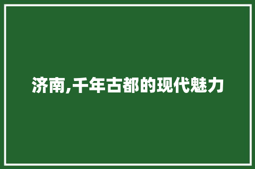 济南,千年古都的现代魅力