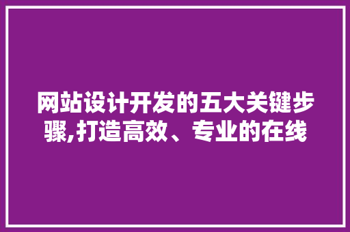 网站设计开发的五大关键步骤,打造高效、专业的在线平台 前端技术