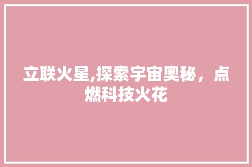 立联火星,探索宇宙奥秘，点燃科技火花