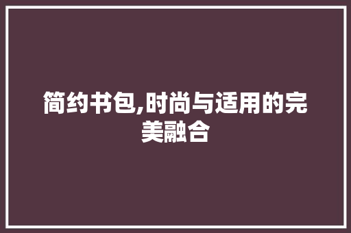 简约书包,时尚与适用的完美融合