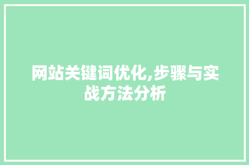 网站关键词优化,步骤与实战方法分析