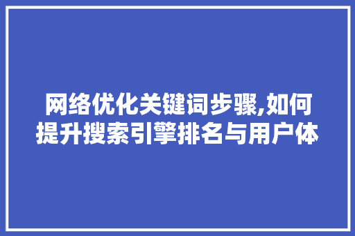 网络优化关键词步骤,如何提升搜索引擎排名与用户体验