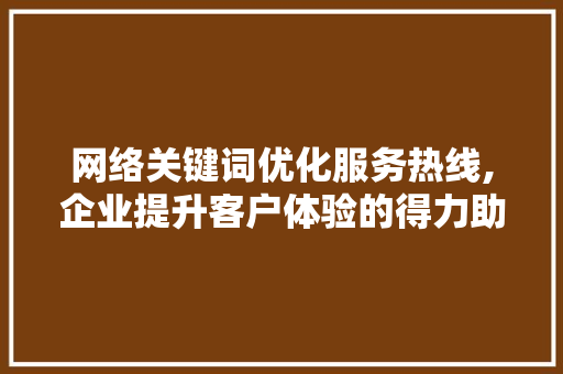 网络关键词优化服务热线,企业提升客户体验的得力助手