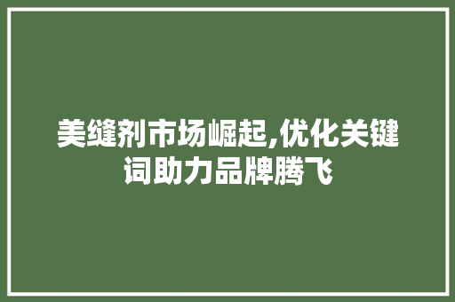 美缝剂市场崛起,优化关键词助力品牌腾飞