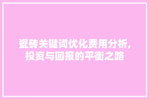 瓷砖关键词优化费用分析,投资与回报的平衡之路