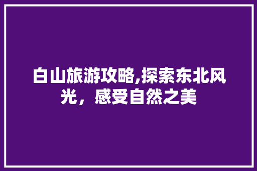 白山旅游攻略,探索东北风光，感受自然之美