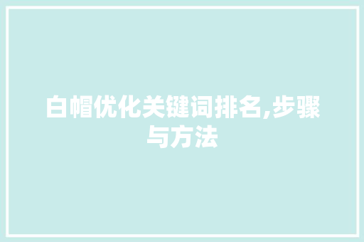 白帽优化关键词排名,步骤与方法
