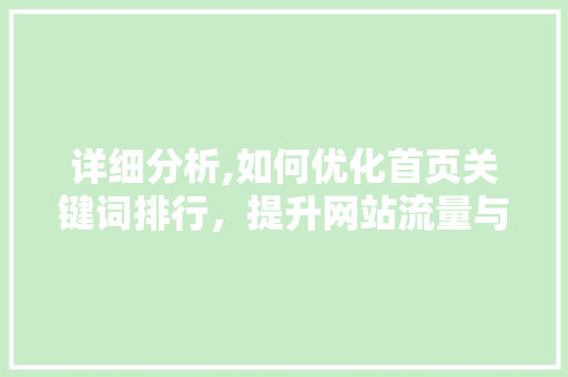 详细分析,如何优化首页关键词排行，提升网站流量与品牌影响力