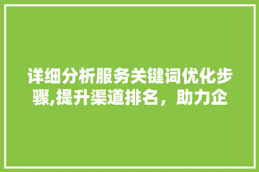 详细分析服务关键词优化步骤,提升渠道排名，助力企业腾飞