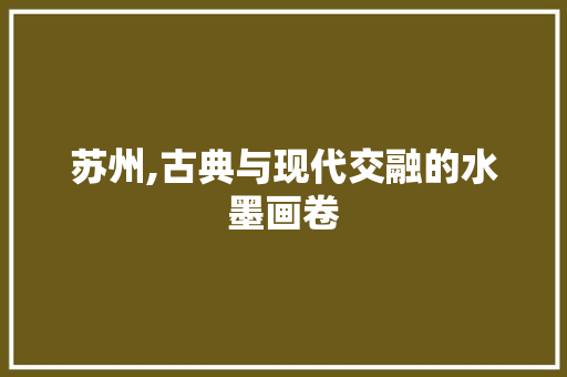苏州,古典与现代交融的水墨画卷