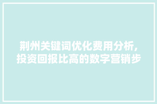 荆州关键词优化费用分析,投资回报比高的数字营销步骤