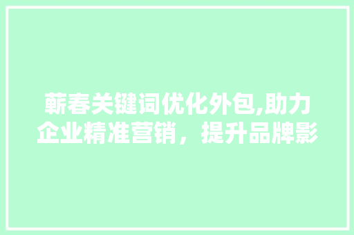 蕲春关键词优化外包,助力企业精准营销，提升品牌影响力