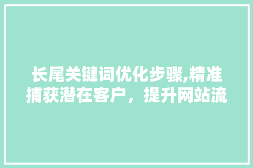 长尾关键词优化步骤,精准捕获潜在客户，提升网站流量与转化率