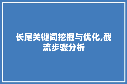 长尾关键词挖掘与优化,截流步骤分析