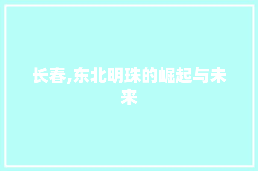 长春,东北明珠的崛起与未来