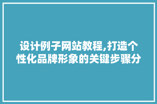 设计例子网站教程,打造个性化品牌形象的关键步骤分析