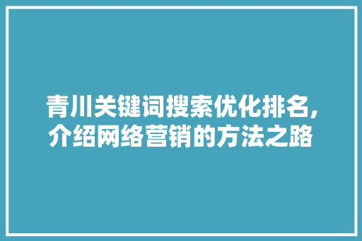 青川关键词搜索优化排名,介绍网络营销的方法之路