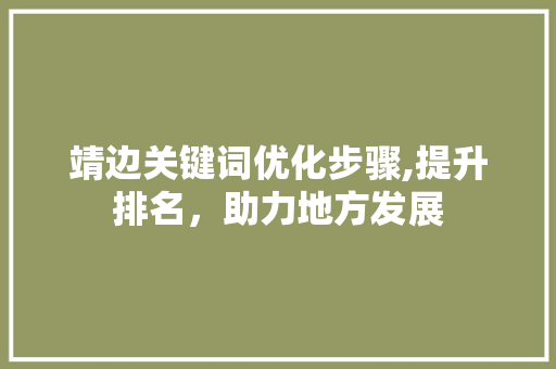 靖边关键词优化步骤,提升排名，助力地方发展