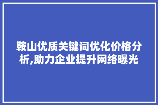 鞍山优质关键词优化价格分析,助力企业提升网络曝光度