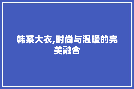 韩系大衣,时尚与温暖的完美融合