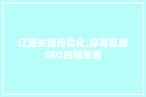 辽源关键词优化,探寻区域SEO的领军者