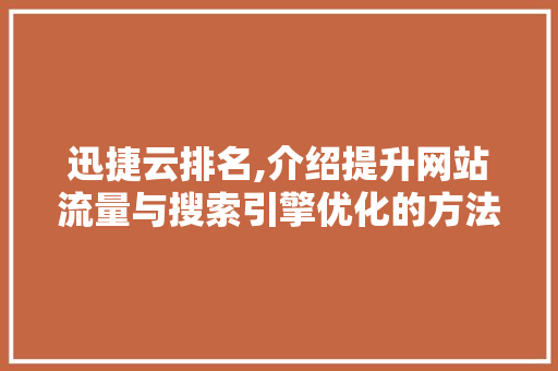 迅捷云排名,介绍提升网站流量与搜索引擎优化的方法