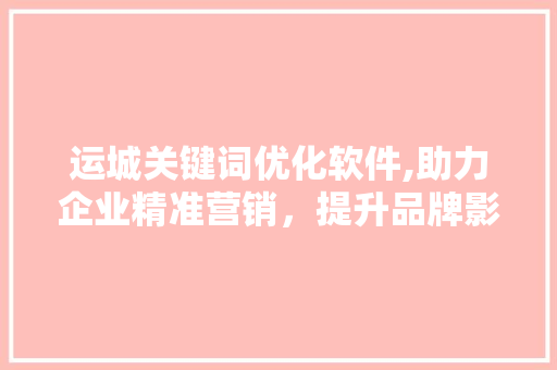 运城关键词优化软件,助力企业精准营销，提升品牌影响力