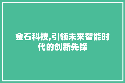 金石科技,引领未来智能时代的创新先锋