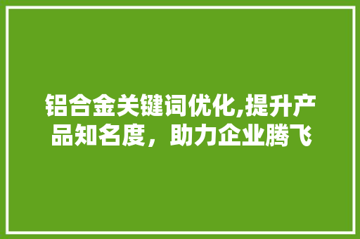 铝合金关键词优化,提升产品知名度，助力企业腾飞
