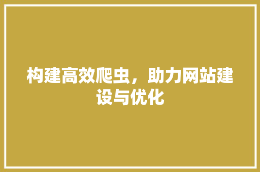 构建高效爬虫，助力网站建设与优化