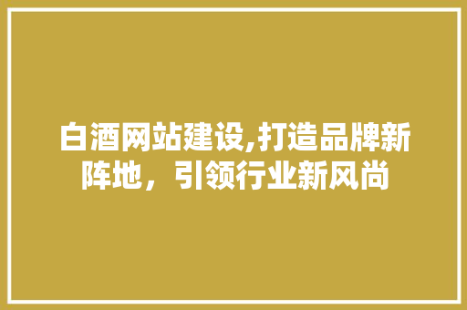 白酒网站建设,打造品牌新阵地，引领行业新风尚