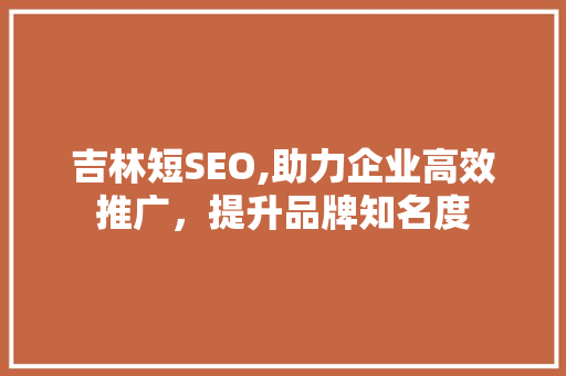 吉林短SEO,助力企业高效推广，提升品牌知名度 项目报告