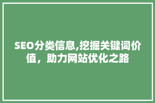 SEO分类信息,挖掘关键词价值，助力网站优化之路