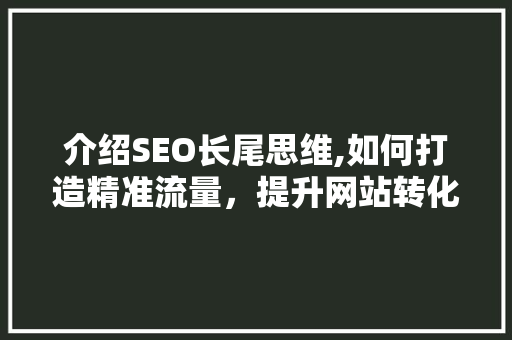 介绍SEO长尾思维,如何打造精准流量，提升网站转化率