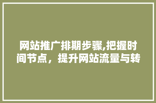 网站推广排期步骤,把握时间节点，提升网站流量与转化率